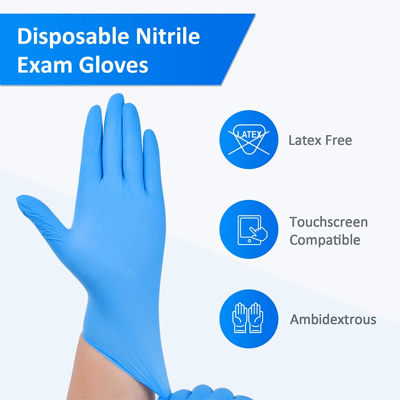 100PCS Blue Nitrile Disposable - огляд і ціна Disposable Gloves Nitrile