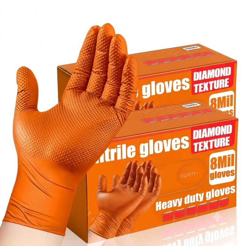 Heavy Duty Orange Nitrile Glov - огляд і ціна Disposable Gloves Nitrile