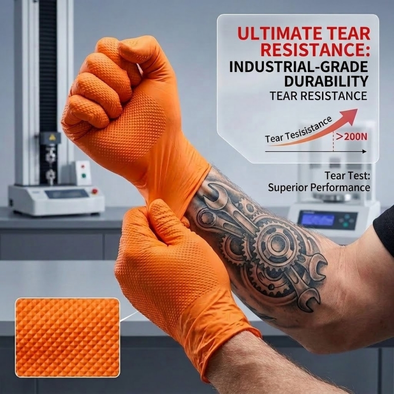 Heavy Duty Orange Nitrile Glov - огляд і ціна Disposable Gloves Nitrile