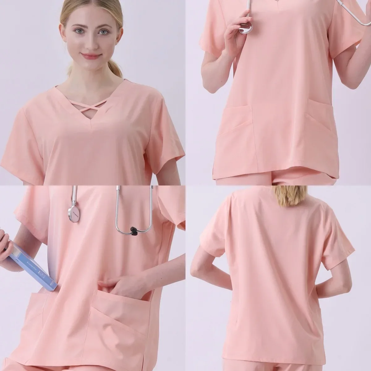 Solid Color Scrub Tops Pet Hos - огляд і ціна Medical X