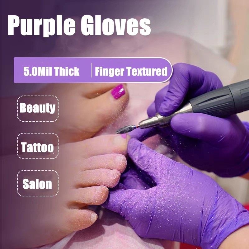 50/100PCS Violet Nitrile Glove - огляд і ціна Disposable Gloves Nitrile