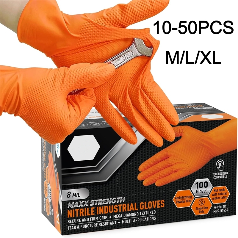 Heavy Duty Orange Nitrile Glov - огляд і ціна Disposable Gloves Nitrile