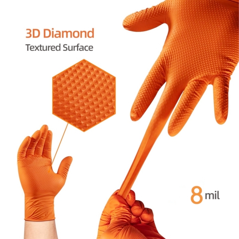 Heavy Duty Orange Nitrile Glov - огляд і ціна Disposable Gloves Nitrile